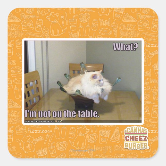 I'm not on the table square sticker (Front)