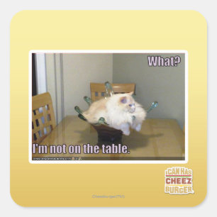 I'm not on the table square sticker