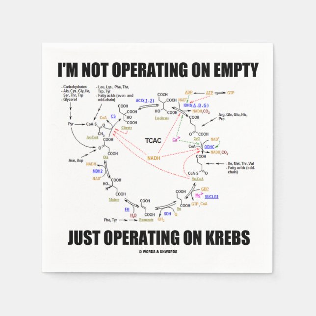 I'm Not Operating On Empty Just Operating On Krebs Napkin (Front)
