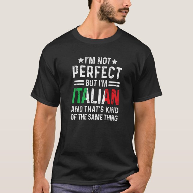 I'm Not Perfect But I'm Italian Pride Italy Flag H T-Shirt (Front)