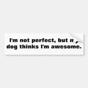 I'm not perfect, but my dog thinks I'm awesome. Bumper Sticker
