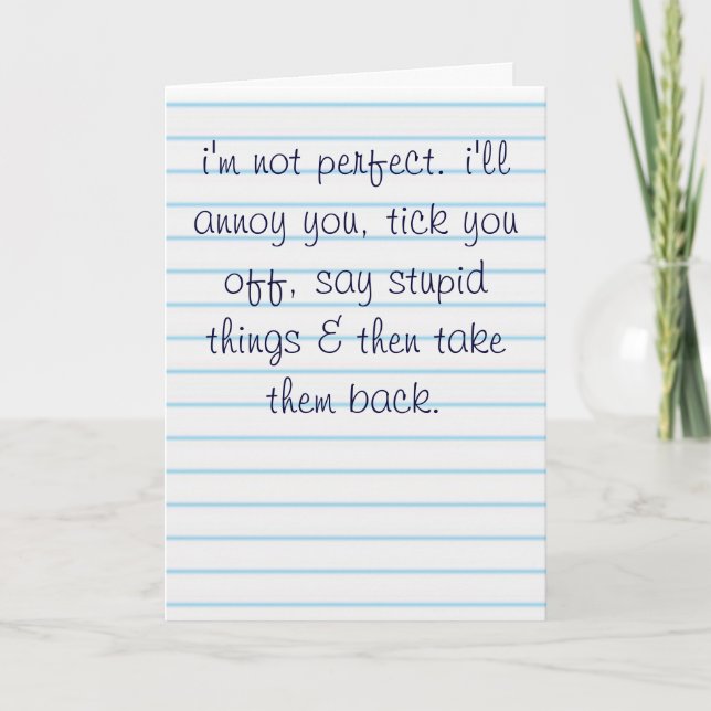 I'm not perfect card (Front)