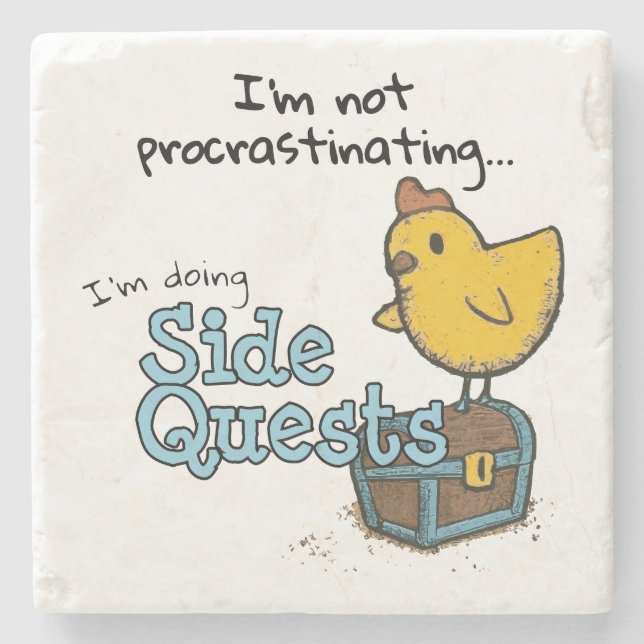 I'm Not Procrastinating I'm Doing Side Quests (BC) Stone Coaster (Front)