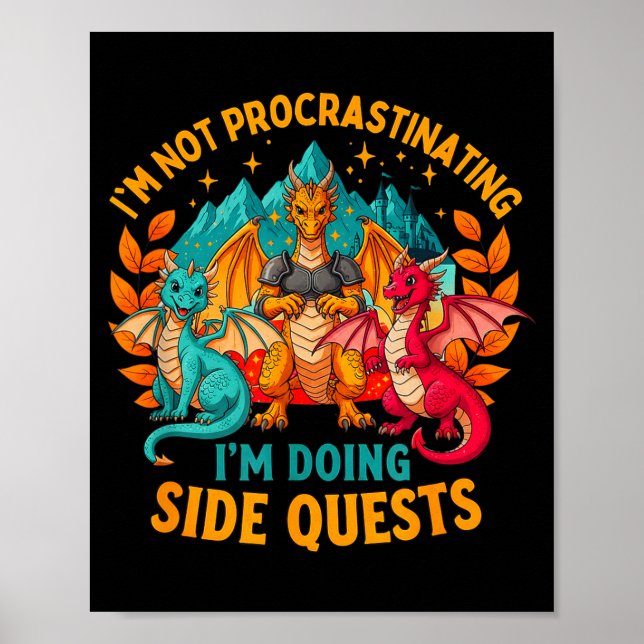 I'm Not Procrastinating I'm Doing Side Quests Game Poster (Front)