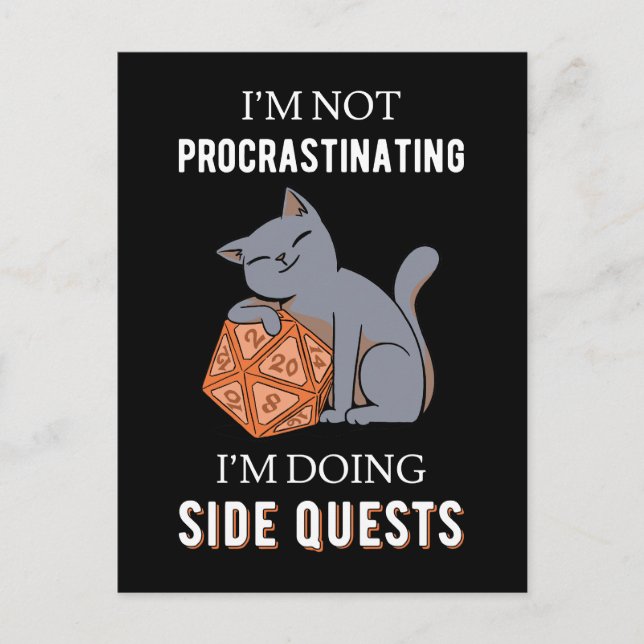 I'm Not Procrastinating I'm Doing Side Quests III Postcard (Front)