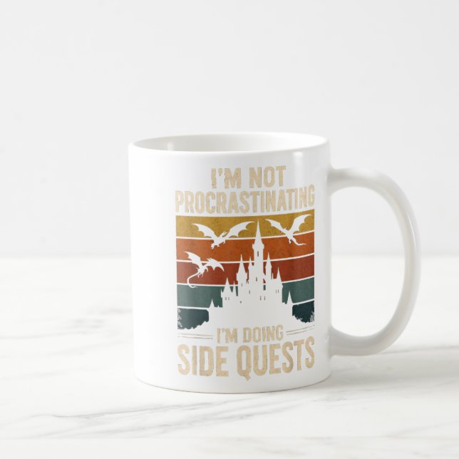 I'm Not Procrastinating I'm Doing Side Quests Retr Coffee Mug (Right)