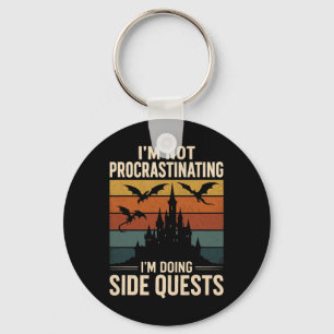 I'm Not Procrastinating I'm Doing Side Quests Retr Key Ring
