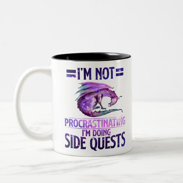 I'm Not Procrastinating I'm Doing Side Quests Two-Tone Coffee Mug (Left)