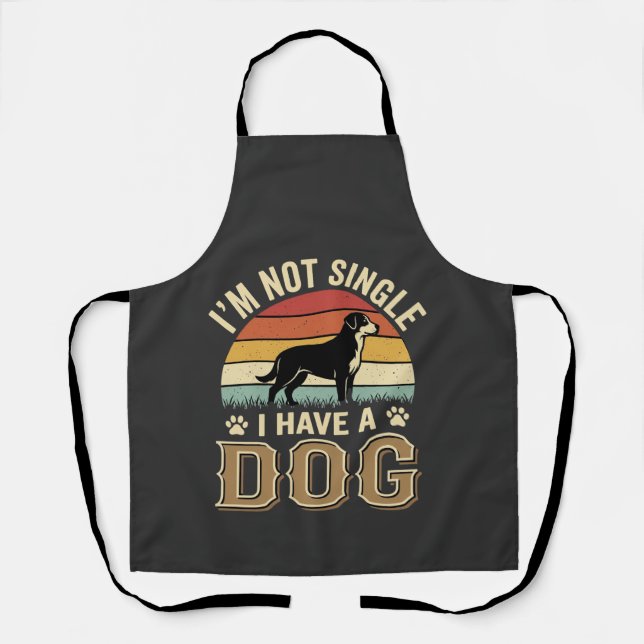 Im Not Single Dog Lover Vintage Apron (Front)