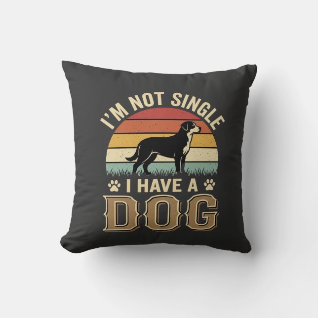 Im Not Single Dog Lover Vintage Cushion (Front)