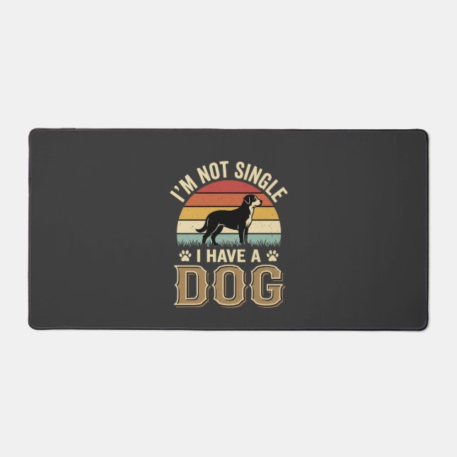Im Not Single Dog Lover Vintage Desk Mat (Front)