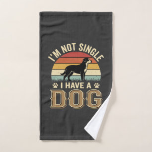 Im Not Single Dog Lover Vintage Hand Towel