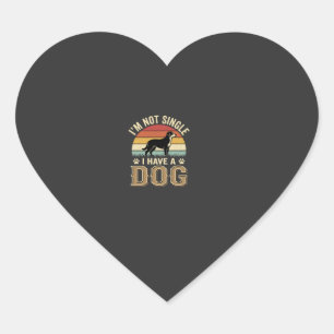 Im Not Single Dog Lover Vintage Heart Sticker