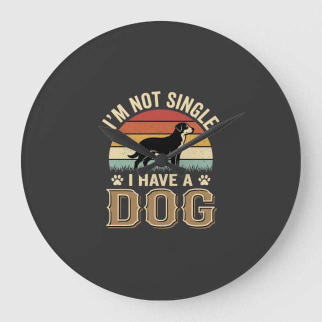 Im Not Single Dog Lover Vintage Large Clock (Front)
