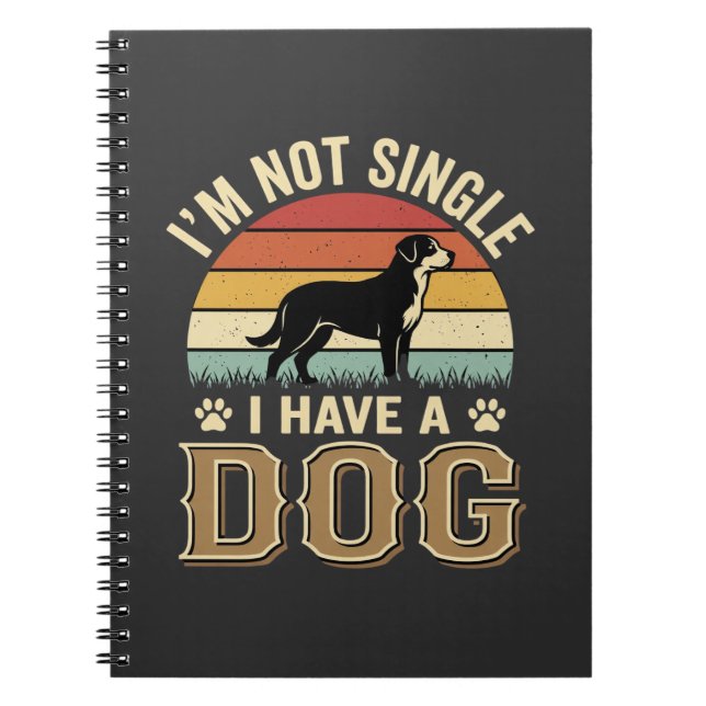 Im Not Single Dog Lover Vintage Notebook (Front)