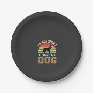 Im Not Single Dog Lover Vintage Paper Plate