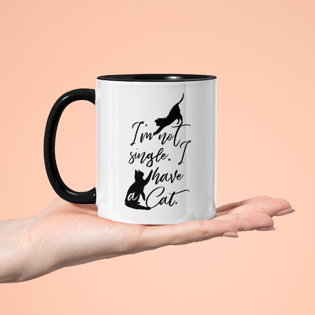I'm Not Single I have A Cat | Cat Lady Two-Tone Coffee Mug (Creator Uploaded)