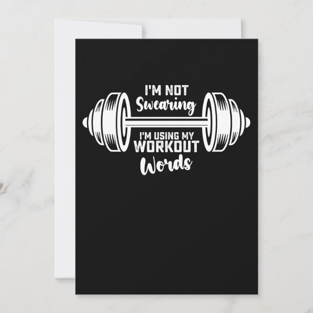 I'm Not Swearing I'm Using My Workout Words Invitation (Front)
