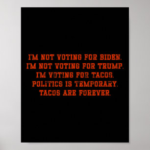 I'm Not Voting For Biden I'm Not Voting For Trump Poster