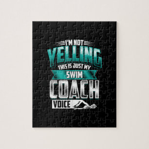 Im Not Yelling Swim Coach Voice Funny Swimming Jigsaw Puzzle