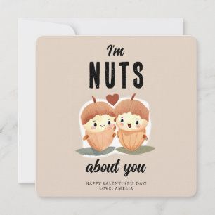 I'm Nuts about you Funny Cute Valentine's Day Holiday Card