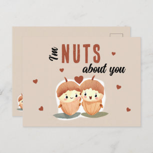 I'm Nuts about you Funny Cute Valentine's Day  Holiday Postcard