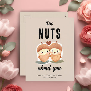 I'm Nuts about you Funny Cute Valentine's Day  Holiday Postcard