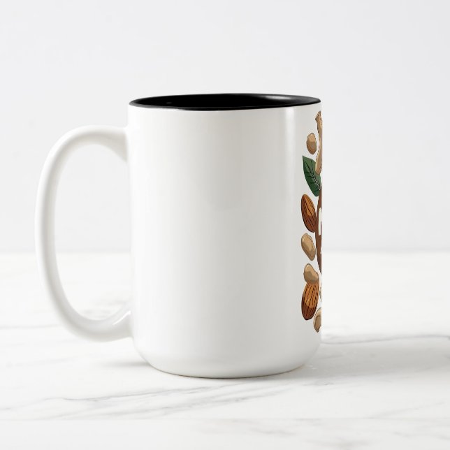 I'm Nuts About You - Funny Nut Lovers Design Two-Tone Coffee Mug (Left)