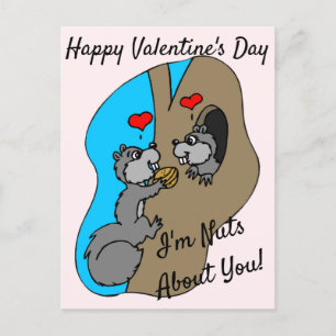 I'm Nuts About You, Squirrel Happy Valentine's Day Postcard