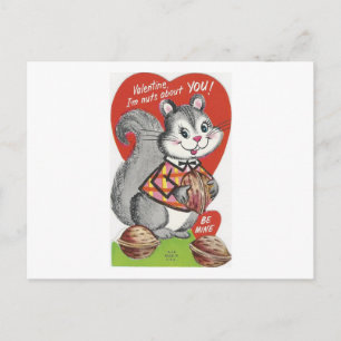 "I'm Nuts About You" Valentine Holiday Postcard