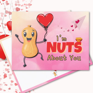 I'm Nuts About You Valentine's Day Holiday Postcard