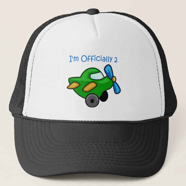 I'm Officially 2, Jet Plane Trucker Hat (Front)