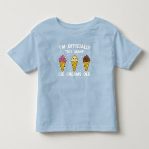 I'm Officially This Many Ice Creams Old 3 years ol Toddler T-Shirt