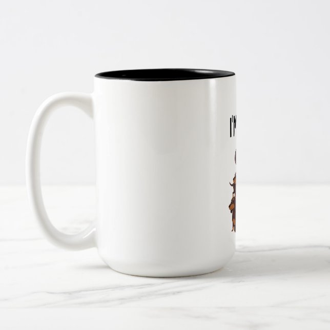 I'm Ok Funny Dachshund Dog Pet Owner Two-Tone Coffee Mug (Left)