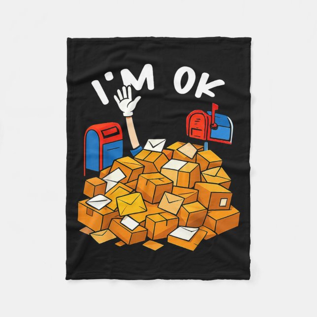 I'm Ok Funny Stal Worker  Fleece Blanket (Front)