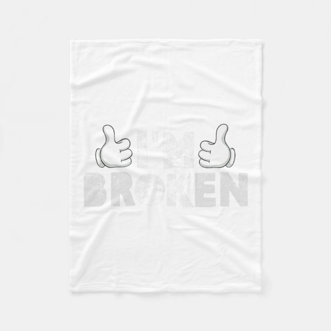 I'm Ok I'm Broken Suicide Prevention Mental Health Fleece Blanket (Front)