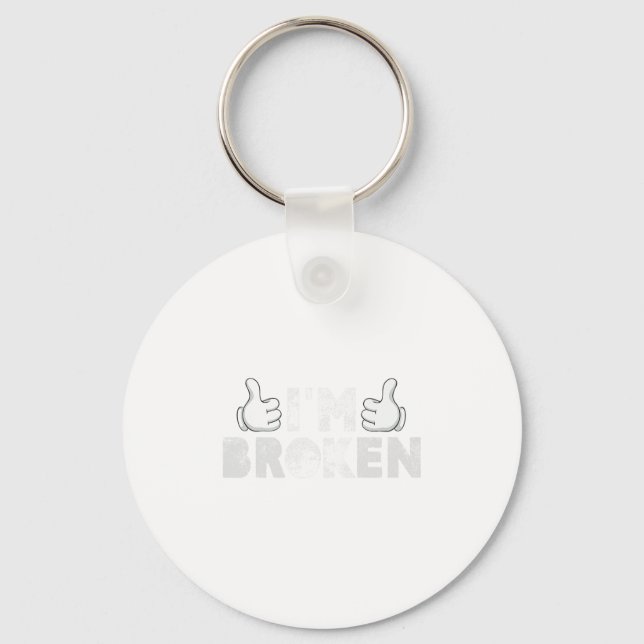 I'm Ok I'm Broken Suicide Prevention Mental Health Key Ring (Front)