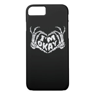 I'm Okay Funny Halloween Costume Skeleton Hands He iPhone 8/7 Case