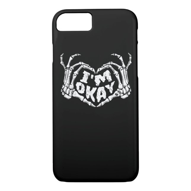 I'm Okay Funny Halloween Costume Skeleton Hands He Case-Mate iPhone Case (Back)