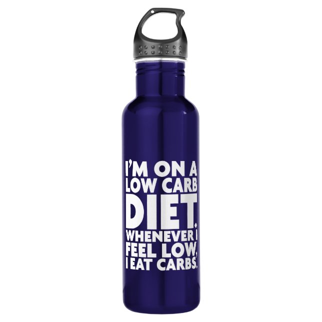 I'm On A Low Carb Diet - Funny Novelty 710 Ml Water Bottle (Front)