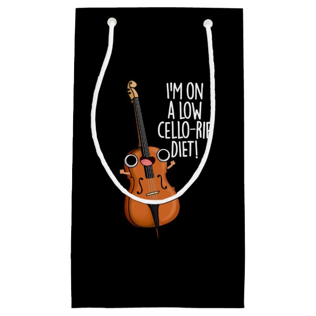 I'm On A Low Cello-rie Diet Cello Pun Dark BG Small Gift Bag (Front)