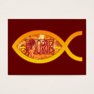 I'm on FIRE for Christ - Christian Fish Tract Card