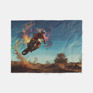 I'm On Fire - Motocross Rider Fleece Blanket