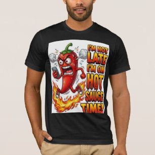 I'm On Hot Sauce Time Funny T-Shirt Spicy Chilli