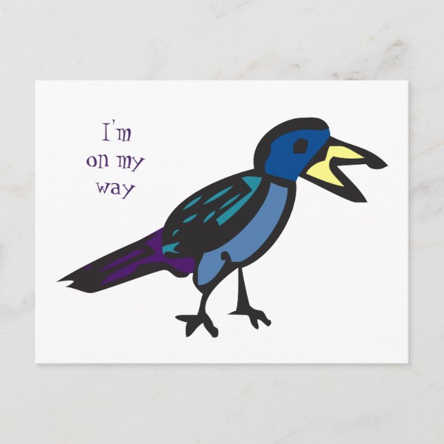 I'm on my way birdie postcard (Front)