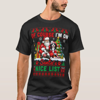 I'm On Santa's Xmas Nice List Santa Bernedoodle T-Shirt