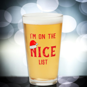 I'm On The Nice List Glass