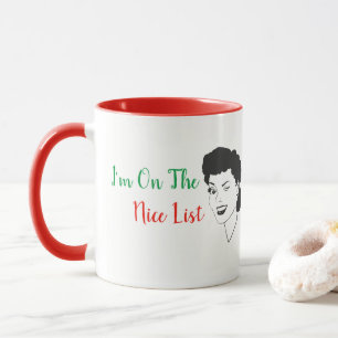I'm On The Nice List Retro Style Christmas Mug