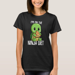 I'm On The Ninja Diet Turtle Eating Pizza  Geek T-Shirt