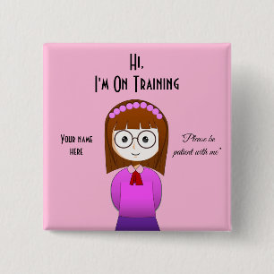 I'm On Training Pink Button